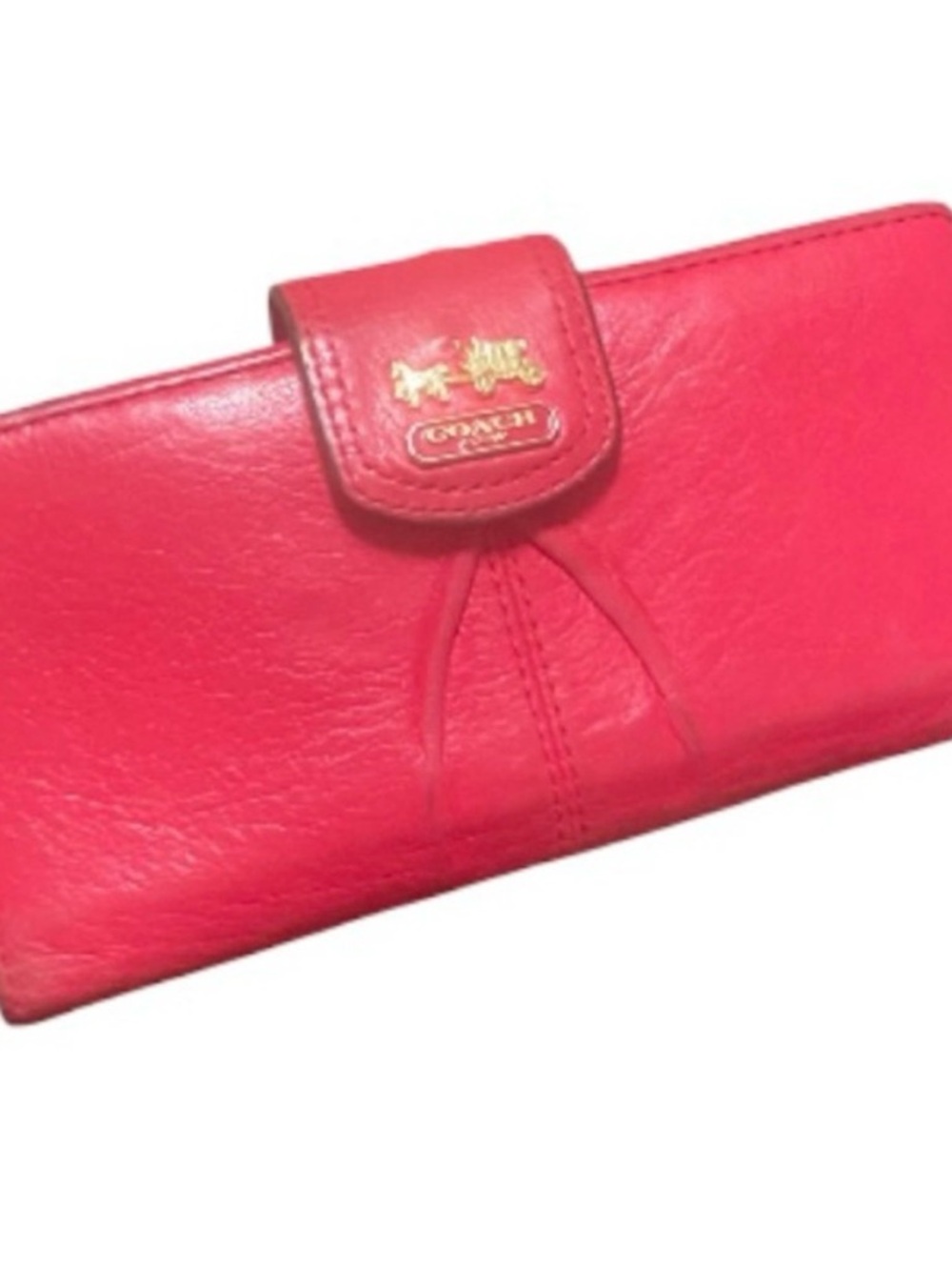 🌸Vintage Coach Madison Pink Leather Continental Wallet - Horse and Carriage Logo